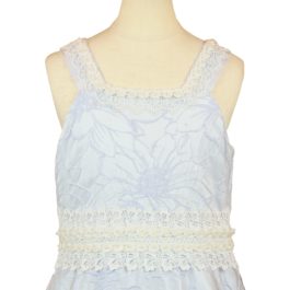 ライトブルー ジャガードドレス 150