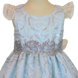 ペールブルー リング刺繍ドレス 120